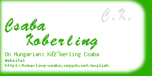 csaba koberling business card